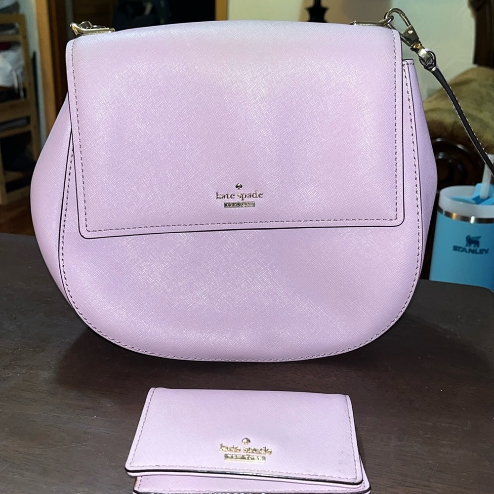Kate Spade Cameron Street Lilac Byrdie Crossbody and Becca Matching Wallet ♠️